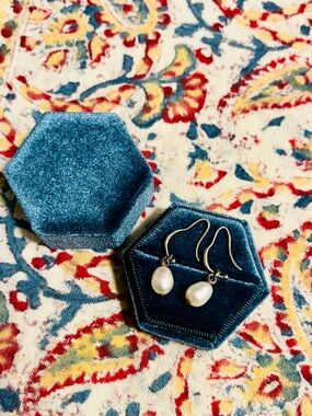 Artisan( Twist) handmade Freshwater Pearl Drop Earrings with sterling silver